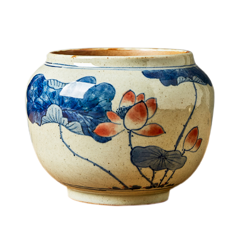 Shot incarnate the blue and white tea all hand washing water jar is large jingdezhen ceramic kung fu tea set with parts of household building water washing