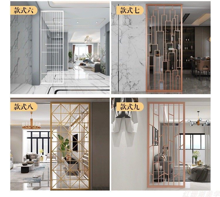 无锡金属屏风隔断客厅进门不锈钢拉丝金属轻奢现代玄关