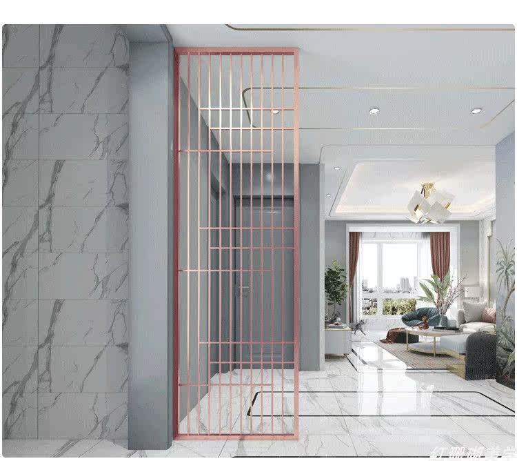 无锡金属屏风隔断客厅进门不锈钢拉丝金属轻奢现代玄关