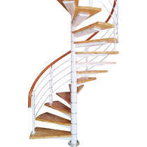 Steel-wood spiral staircase overall indoor iron loft villa split-level duplex loft simple custom staircase