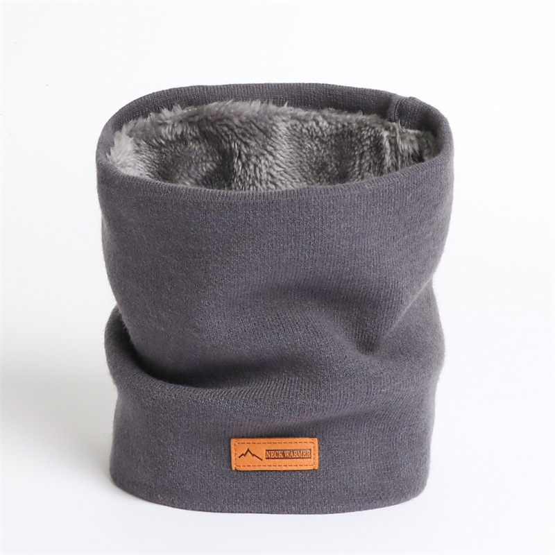 Men's Knitted Fleece-Lined Neck Warmer Winter Scarf, Women's High-Neck Woolen Scarf, New Versatile Korean Style