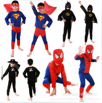 Children Halloween cosplay costumes young children Spider-Man tight clothes Superman clothes perform Batman boy