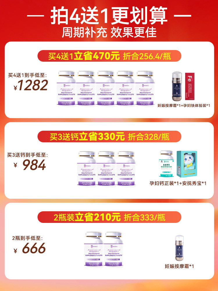 Buy 4 Get 1 Free, Super Cost-Effective]Falanxiu Active Folic Acid, Vitamins for Pregnant Women, Preparation for Pregnancy and Lactation, Exclusive to the Flagship Store