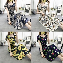 Bohemia seaside holiday long beach dress 2021 new summer cotton silk dress national style long dress women