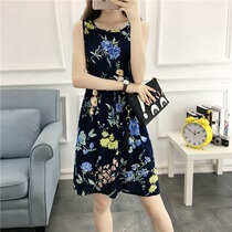 Bohemia Holiday Beach Dress 2021 New Summer Print Drawstring Cotton Silk Size Ethnic Dress Women