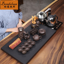 Banderas high-grade purple sand kung fu tea set Wujin Stone tea tray solid wood tea ceremony tea table teapot tea cup