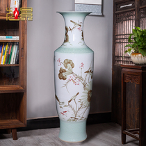 Jingdezhen ceramic landing large vase hand-painted and for your living room new Chinese decorative ornaments large opening gifts