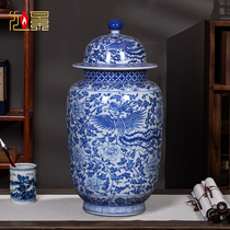 Jingdezhen ceramic hand-painted blue and white porcelain vase antique general jar Chinese home decoration Storage Jar Ornaments large