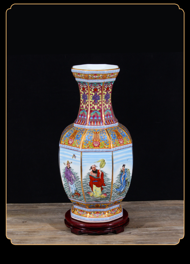 Archaize powder enamel vase jingdezhen ceramic bottle furnishing articles sitting room TV ark, rich ancient frame of new Chinese style decoration porcelain