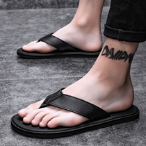 Slippers men's tide 2021 new outdoor clip feet summer trend Korean men's personality wear rubber soft flip-flops