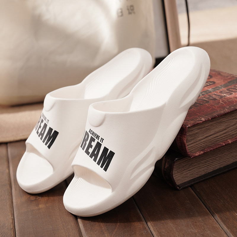 Slippers Men's Wave Summer Indoor Korean version 100 hitch anti-slip Soft bottom Home Fashion outside wearing the beach for drag and drag