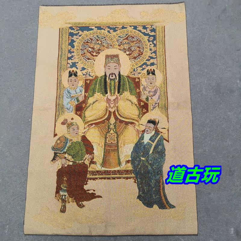 Imitation ancient Mythong Buddha silk embroidered with tangka brocade gold silk loom embroidered silk embroidered silk embroidered like Wenchang monarch