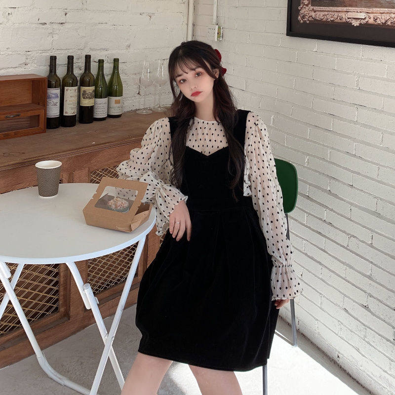 Spring and Autumn New 2021 New Korean Ins Gentle Wear Design Shirt Niche Baby Bag Dress Suit