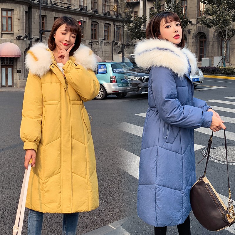 2019新款秋冬羽绒棉服女中长款宽松棉衣女装松洋气减龄中长款棉服