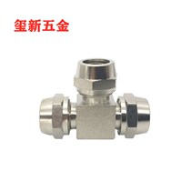 Copper nickel-plated quick-screw air pipe lock female fitting block quick-screw tee PE 4MM 6MM 8MM 10MM 12MM