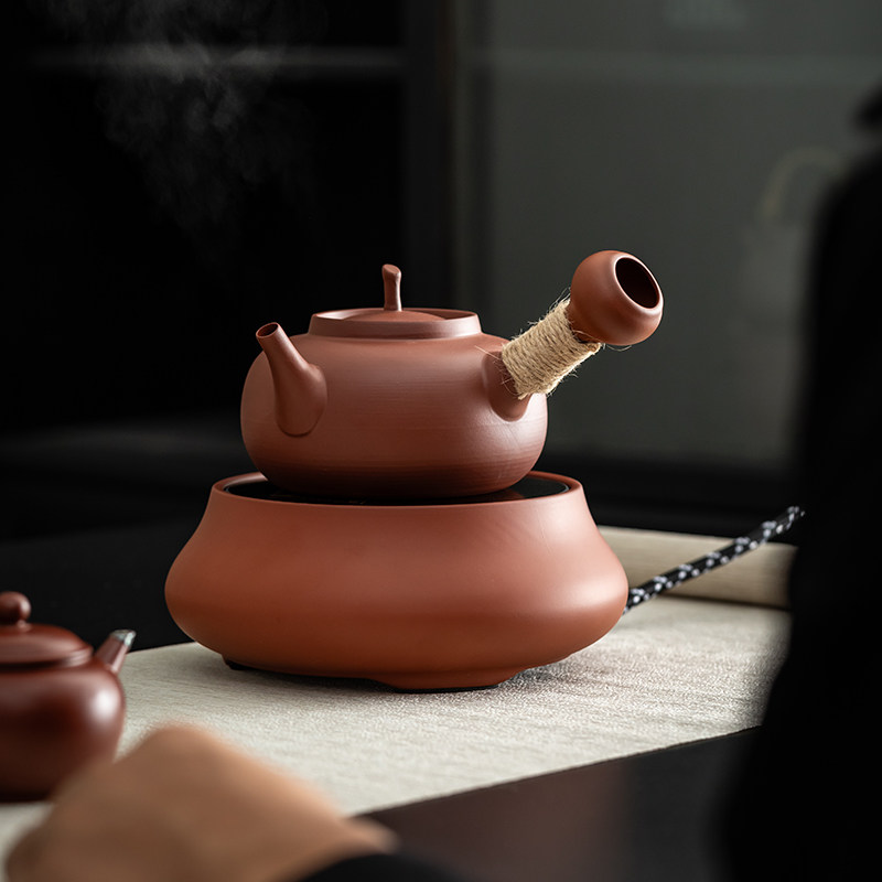 煮茶党福音!朱泥紫砂砂铫壶搭配电陶炉,煮出一壶好茶的秘密是什么?🍵🔥-茶壶-淘宝好物网