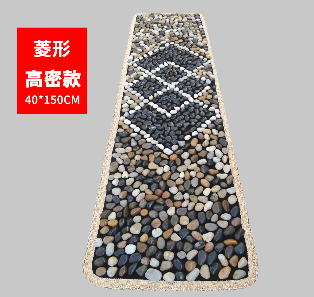 Natural rain stone pebbles foot shiatsu plate massage pad Home massage blanket Stone road 40*150cm dense section
