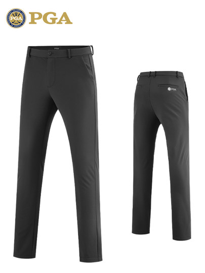 American Pga New Golf Pants Men's Autumn and Winter Long Pants Warm Fleece Sports High-Elastic Pants Men's Clothing