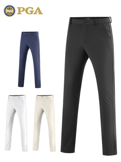 American Pga New Golf Pants Men's Autumn and Winter Long Pants Warm Fleece Sports High-Elastic Pants Men's Clothing