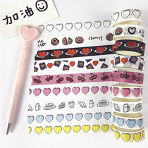 Korean mazzzzy romantic love and paper Handbook tape sticker ins girl heart hand account landscape material sealing