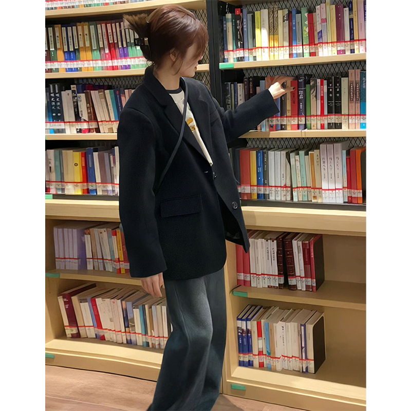 Black Blazer for Women 2026 Spring and Autumn New Style Petite High-End Loose Top Casual Preppy Style Suit Black Blazer for Women 2026 Spring and Autumn New Style Petite High-End Loose Top Casual Preppy Style Suit