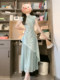New Chinese dress for women 2025 summer new Xiangyunsha modified cheongsam skirt temperament slim Chinese style long skirt
