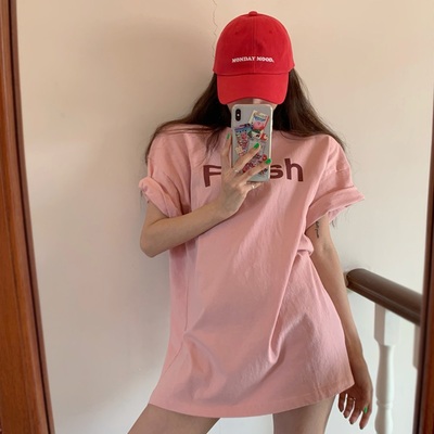欧货大版加肥胖mm短袖t恤女新款韩版宽松显瘦特大码200斤纯棉上衣