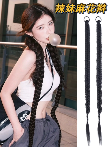 TikTok, парик с косичкой, ремень на завязках, хвостик, боксерские дреды