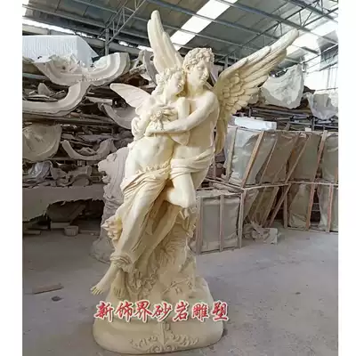 Artificial sandstone round carving Glass fiber garden landscape Community sculpture carving Outdoor decoration European-style character round carving