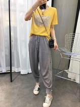 Fat Sister Xian Slim Suit Small Leggings Pants Children 2022 new exploits Xia WeChat Fat girl wear a lap knit Two sets
