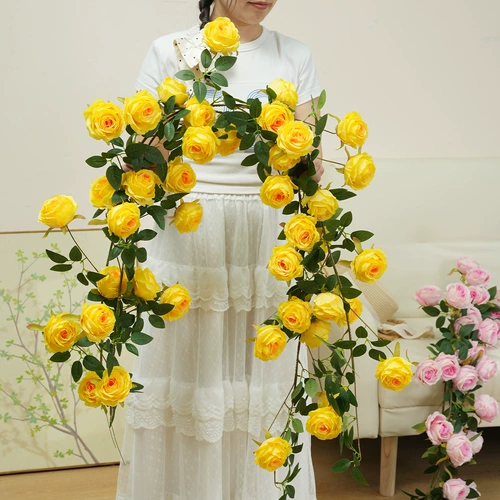 Смоделированная монетная виноградная лоза Роза Фахская розовая винограда Мунтун живописной торговый центр набор торговых центров мягкое украшение цветочное украшение