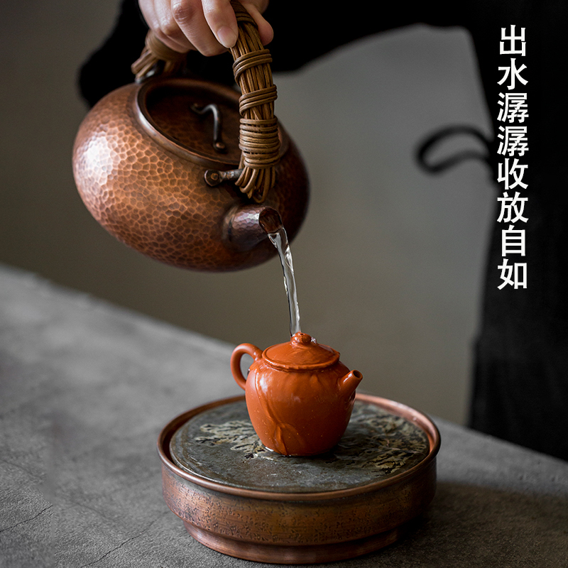 Dream ShuYu rhyme pure manual the cane top service up copper to burn pot of boiled tea teapot Japanese household kung fu retro girder