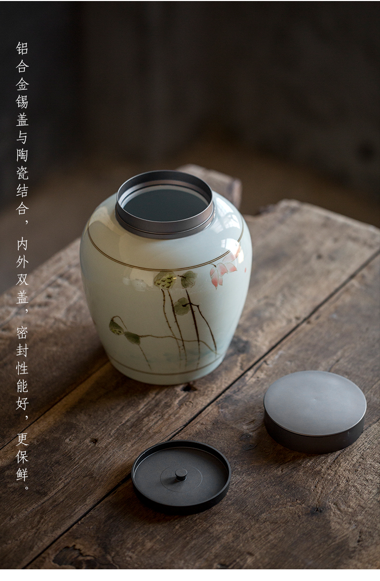 Dream ShuYu rhyme large antique hand - made ceramic sealed ceramic pot of pu 'er caddy fixings wake receives Chinese wind furnishing articles