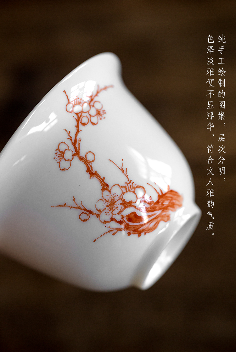 Three only dream ShuYu rhyme suet jade hand made white porcelain tea tureen ceramics single kung fu tea cups Japanese