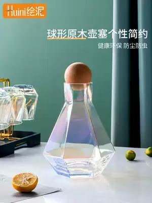 Cold water bottle household glass high temperature water bottle cup set large capacity lemon juice container cold water bottle