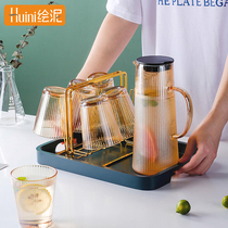 Nordic light luxury tea cup kettle cup set home living room modern high-value glass drinking cup water set