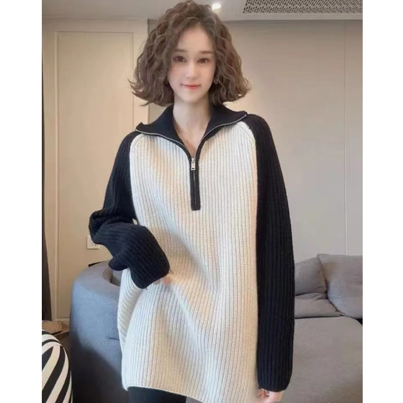 European Popular Mid-Length Lazy Sweater for Women 2026 Autumn and Winter New Fashion Paired with Barbie Pants to Cover the Buttocks Top