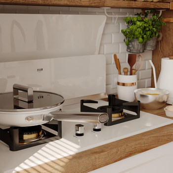 Six-And-A-Half-Point M5 Split-Type Countertop Integrated Stove with Side Suction and Downflow, High Suction Power Range Hood with a Stylish Appearance