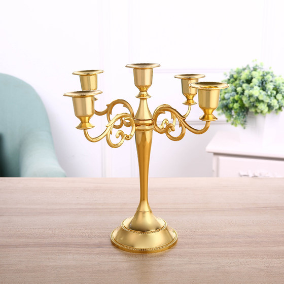 European-style candlestick home retro three-headed five-headed candle holder net red romantic candlelight dinner wedding wedding decoration