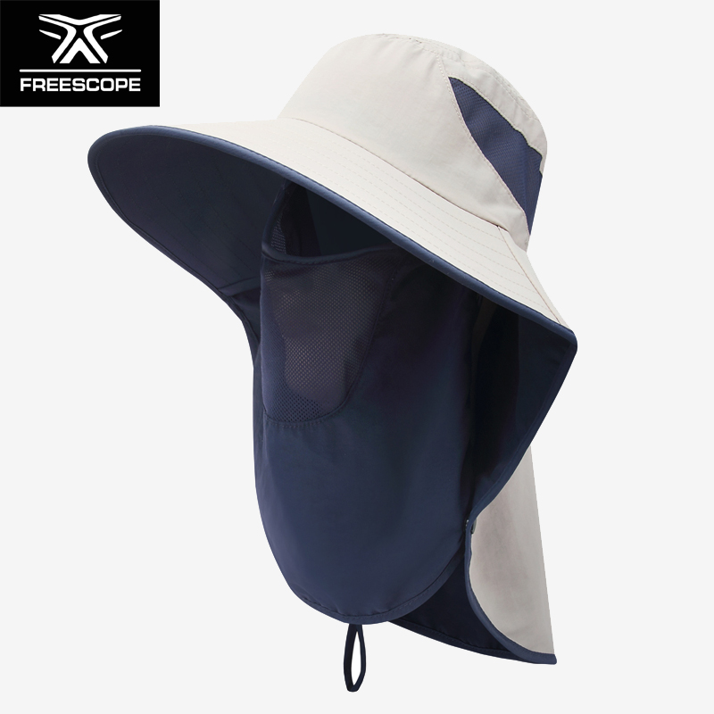 Outdoor quick-drying fisherman hat neck protection face protection breathable large eaves sun hat men and women summer sunshade sun hat fishing hat