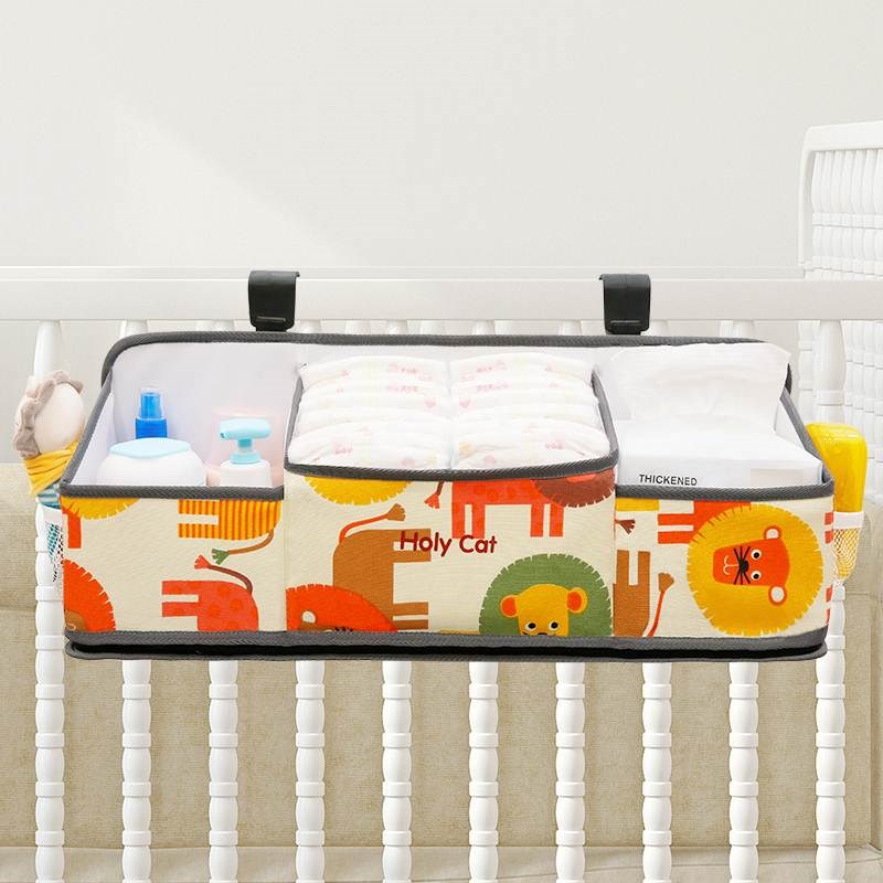 Monroe Crib Fence Containing Hanging Bag Newborn Bed Side Placement Bag Paper Diaper Bottle Clothing Bottle Clothing Canvas Cloth Bag