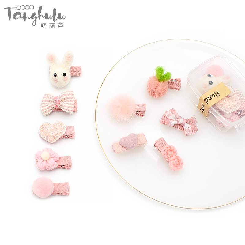 New Year Children's Wool Felt Hair Baby Princess Baby South Korea without Hurting Girl Card Headlines