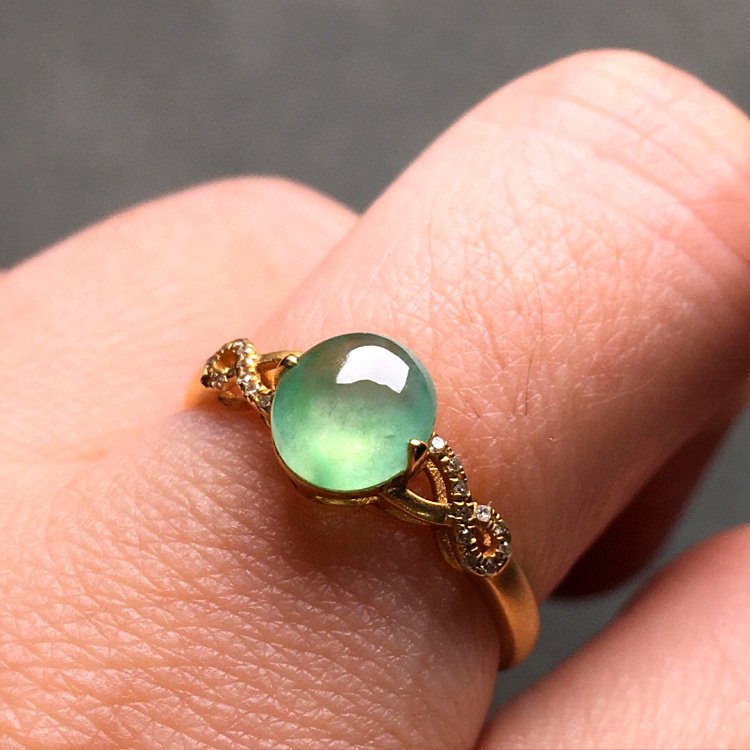 Burmese jadeite exquisite and small egg face women's Qingshui green ring with certificate for girlfriend
