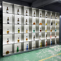Stainless steel wine cabinet custom winery wine rack sales department metal display cabinet acrylic luminous back panel steel cabinet