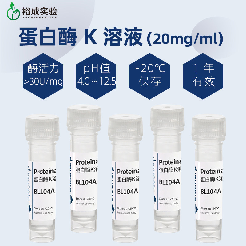 Biosharp BL104A 蛋白酶K溶液 Proteinase K 蛋白消化及酶去除试剂（20mg/ml）1ml