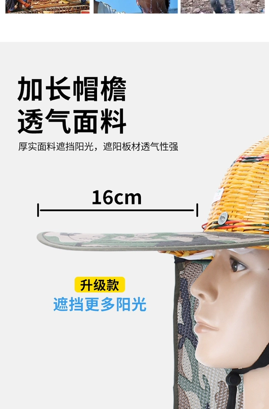 mũ hàn điện tử cao cấp Nón che nắng mái hiên lớn tre dệt mũ bảo hiểm công trường chống nắng vành hiện vật mũ mây mũ chống nắng mũ bảo hiểm mũ mùa hè nam mũ trùm bảo hộ giá mũ hàn điện tử