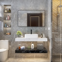 Modern simple bathroom wall-mounted marble washbasin washbasin cabinet combination household small apartment washbasin