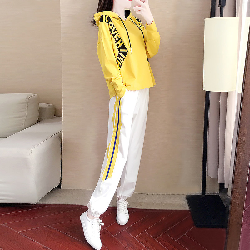 Tide - brand casual sports suit female spring 2023 new loose Han edition fashion long sleeve suit to reduce age two pieces