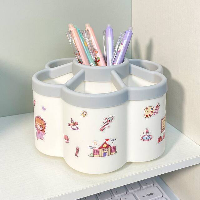 Rotating pen holder 360 degree multifunctional large capacity office desk stationery storage box pen bucket student