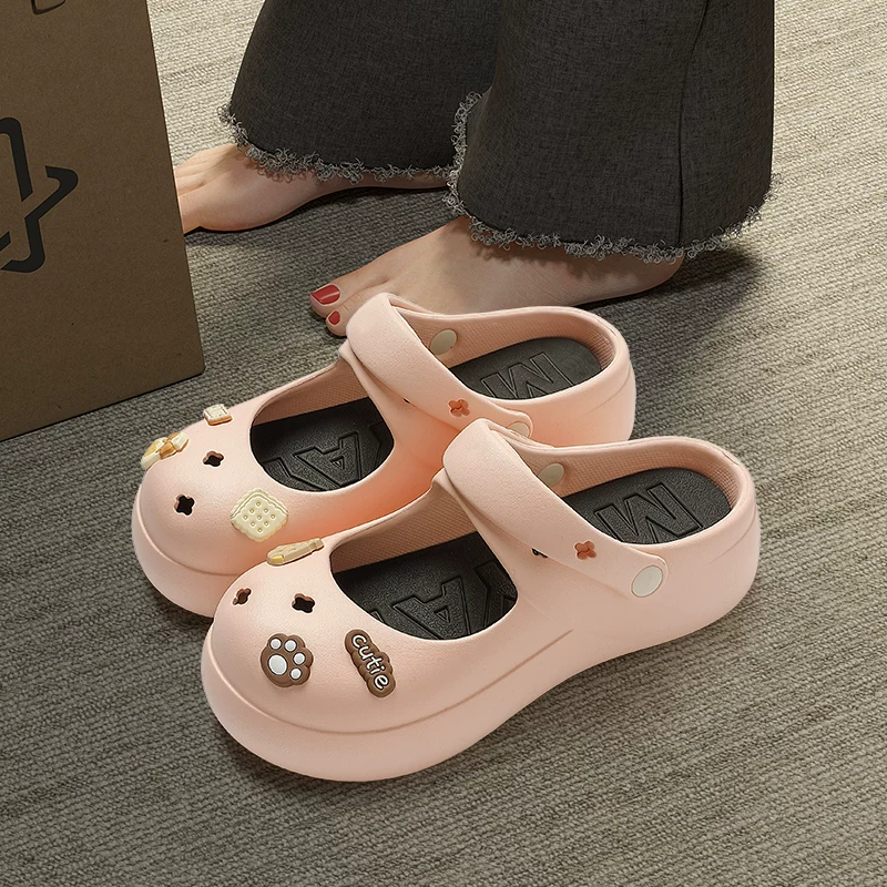 Мужские сабо в стиле croc, толстая подошва, износостойкие, противоскользящие пляжные шлёпки (размеры 36–45)